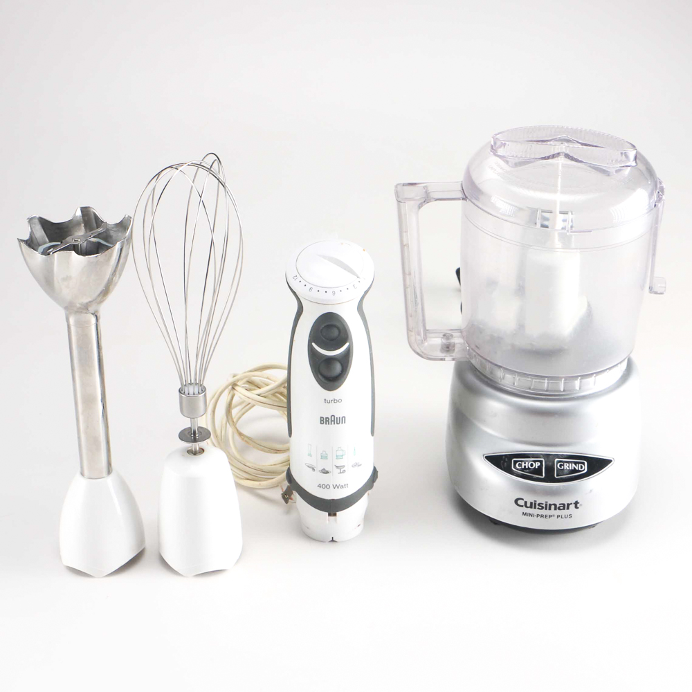 Braun Turbo Immersion Blender and Cuisinart Mini Prep Plus EBTH